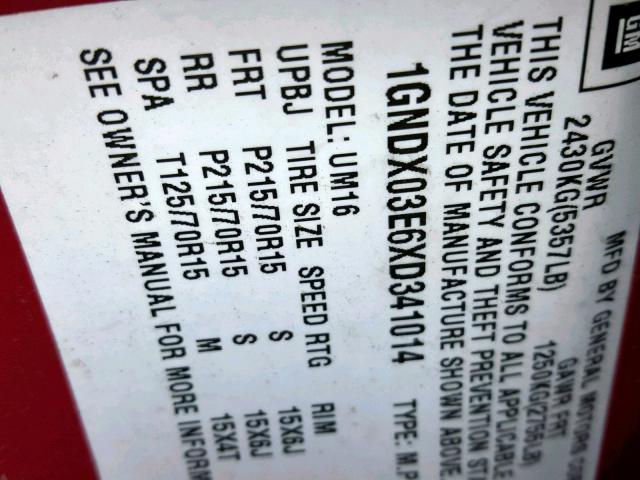 1GNDX03E6XD341014 - 1999 CHEVROLET VENTURE RED photo 10