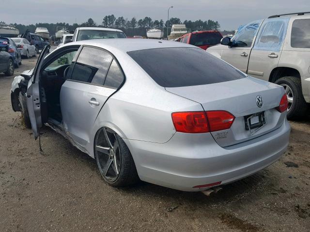 3VW2K7AJ7EM311123 - 2014 VOLKSWAGEN JETTA BASE SILVER photo 3