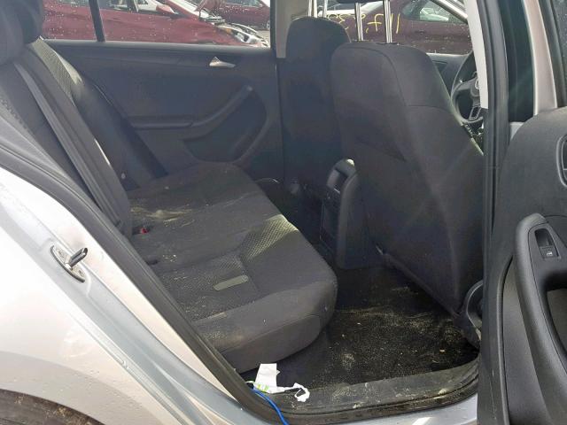 3VW2K7AJ7EM311123 - 2014 VOLKSWAGEN JETTA BASE SILVER photo 6