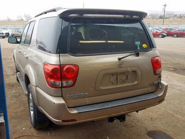 5TDZT38A36S284162 - 2006 TOYOTA SEQUOIA LI BEIGE photo 3