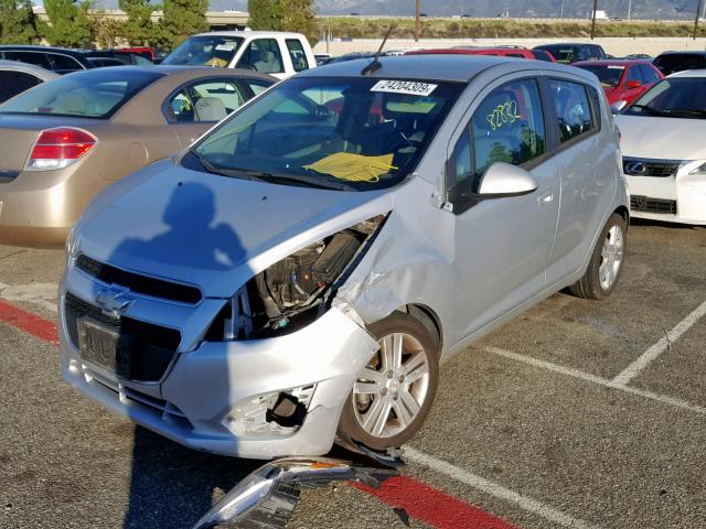 KL8CD6S98DC599212 - 2013 CHEVROLET SPARK 1LT SILVER photo 2