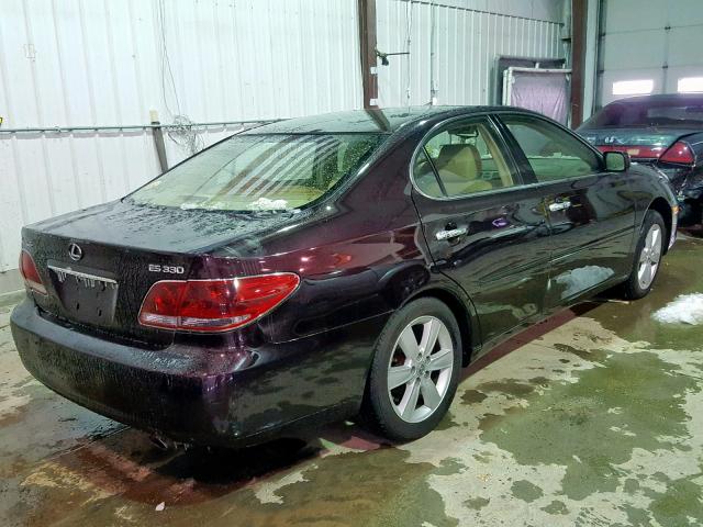 JTHBA30G555061843 - 2005 LEXUS ES 330 MAROON photo 4