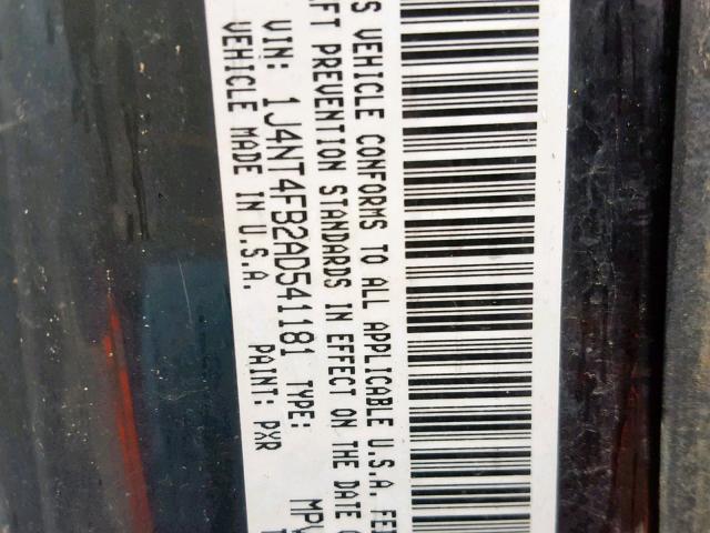 1J4NT4FB2AD541181 - 2010 JEEP COMPASS SP 黑色 照片 10