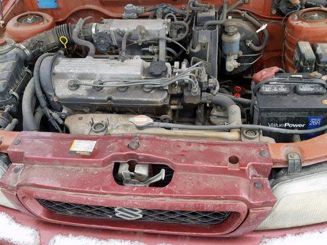 JS2GB31S9W5142505 - 1998 SUZUKI ESTEEM GL BURGUNDY photo 7