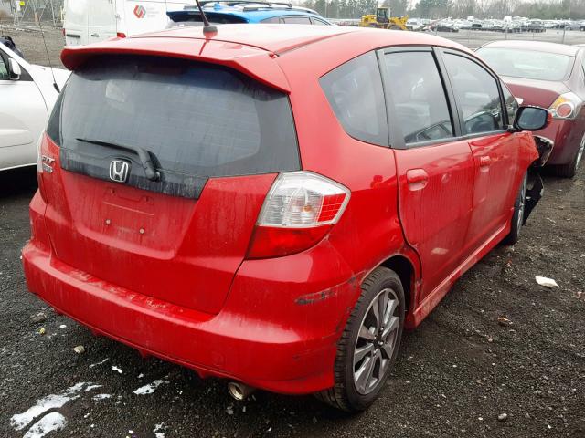 JHMGE8H50DC041410 - 2013 HONDA FIT SPORT RED photo 4