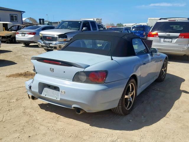 JHMAP114X1T007639 - 2001 HONDA S2000 BLUE photo 4