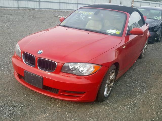 WBAUL73589VJ75876 - 2009 BMW 128 I RED photo 2