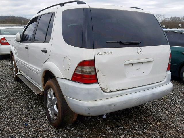 4JGAB54EXYA187430 - 2000 MERCEDES-BENZ ML 320 WHITE photo 3