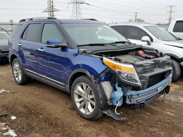 1FM5K8F89EGB34706 - 2014 FORD EXPLORER L BLUE photo 1