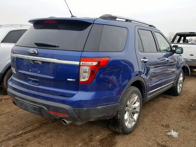 1FM5K8F89EGB34706 - 2014 FORD EXPLORER L BLUE photo 4