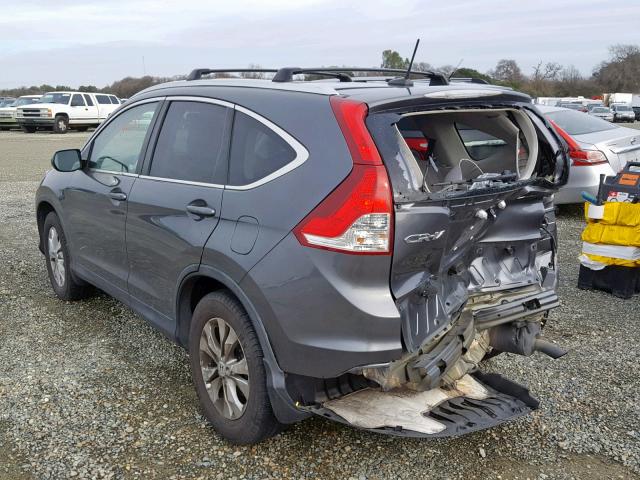 2HKRM4H77DH622026 - 2013 HONDA CR-V EXL GRAY photo 3