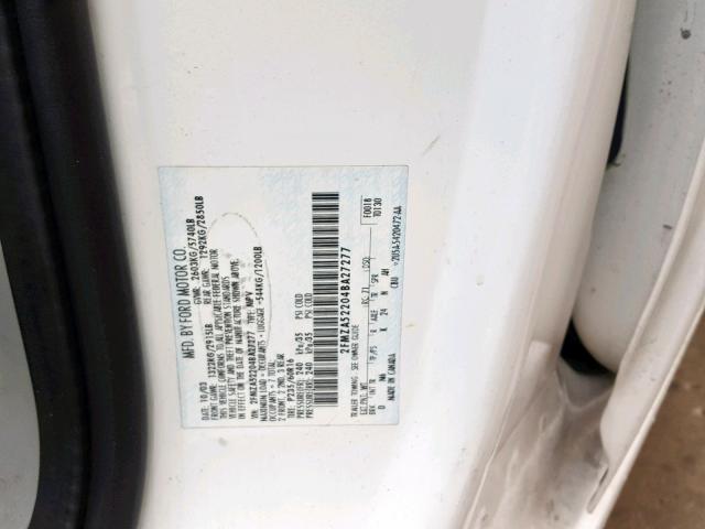 2FMZA52204BA27277 - 2004 FORD FREESTAR S WHITE photo 10