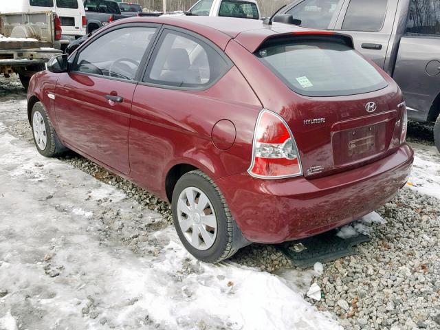 KMHCM36CX7U038001 - 2007 HYUNDAI ACCENT GS RED photo 3