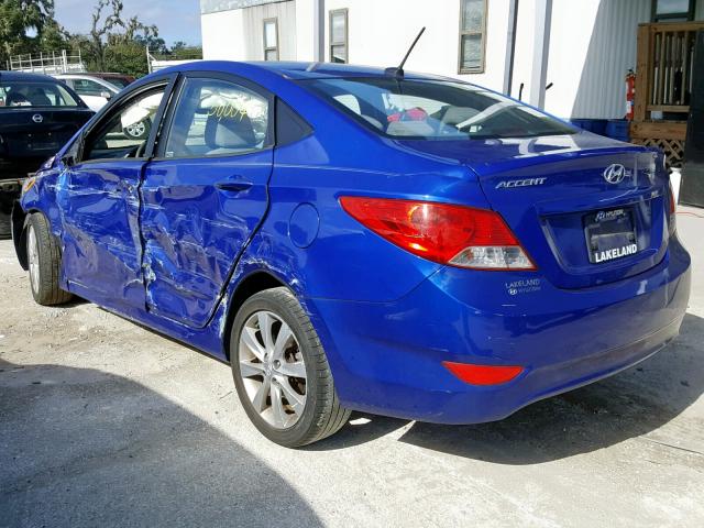 KMHCU4AE2DU475016 - 2013 HYUNDAI ACCENT GLS BLUE photo 3