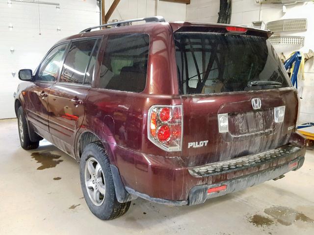 5FNYF18328B034816 - 2008 HONDA PILOT SE MAROON photo 3