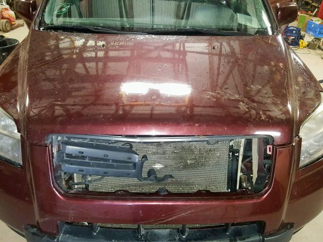 5FNYF18328B034816 - 2008 HONDA PILOT SE MAROON photo 7