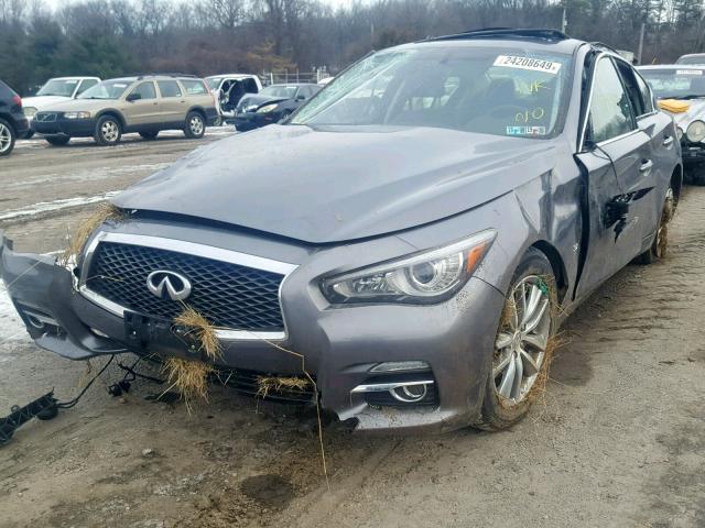 JN1BV7AR5FM402262 - 2015 INFINITI Q50 BASE GRAY photo 2