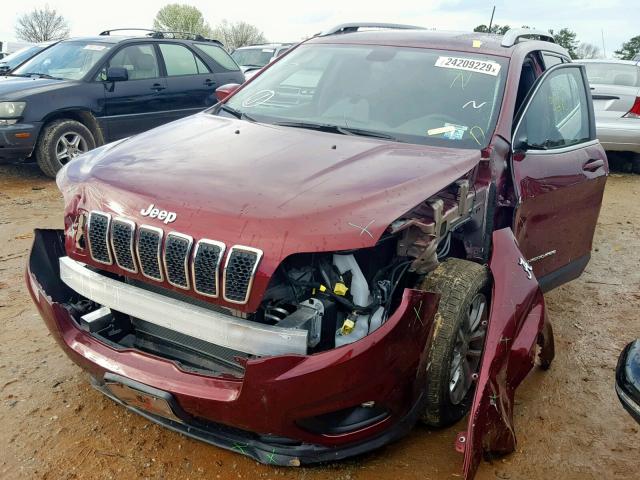 1C4PJLCB8KD290428 - 2019 JEEP CHEROKEE L BURGUNDY photo 2