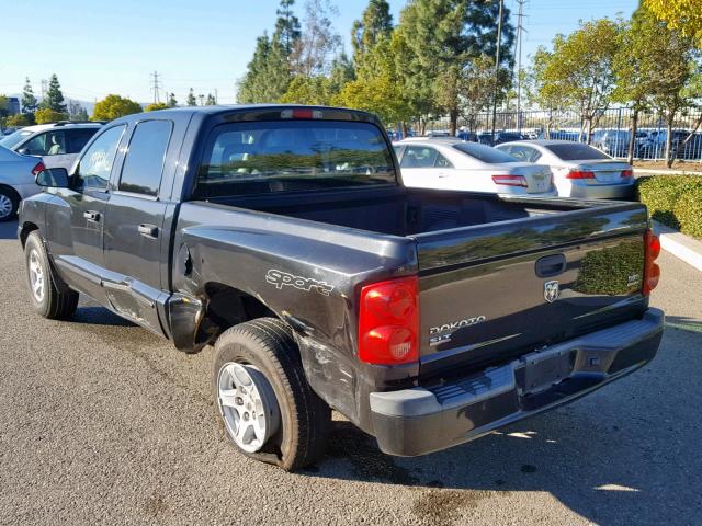 1D7HE48N96S646636 - 2006 DODGE DAKOTA QUA BLACK photo 3