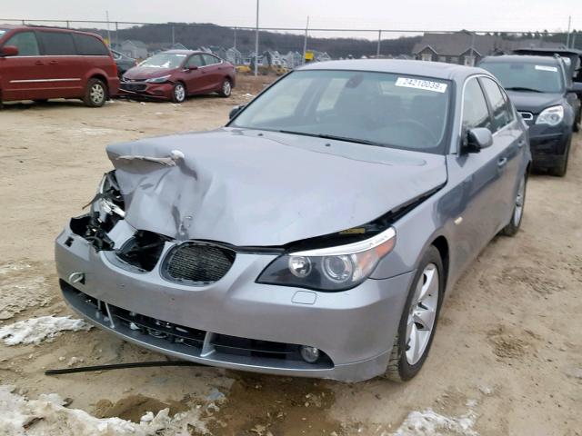 WBANE53587CW63978 - 2007 BMW 525 I SILVER photo 2