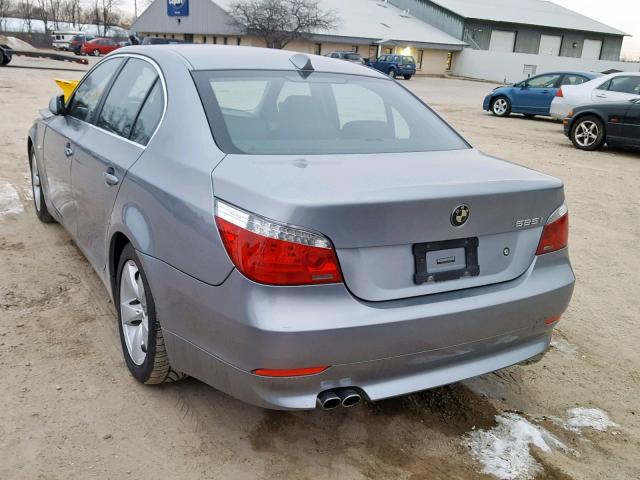 WBANE53587CW63978 - 2007 BMW 525 I SILVER photo 3