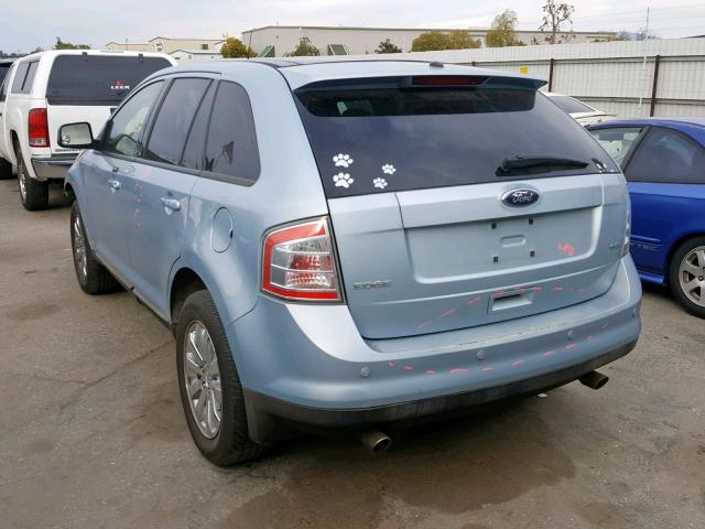 2FMDK38C18BB36526 - 2008 FORD EDGE SEL BLUE photo 3