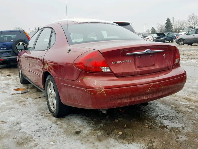 1FAFP55U02G146980 - 2002 FORD TAURUS SES RED photo 3