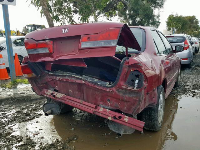 1HGCG16572A045520 - 2002 HONDA ACCORD EX RED photo 4