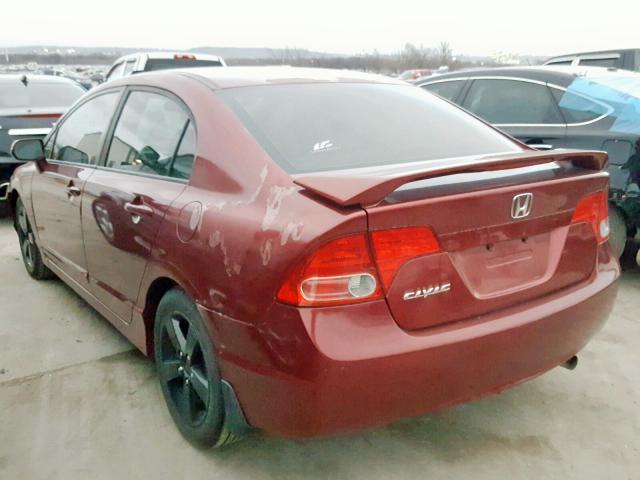 2HGFA16908H515799 - 2008 HONDA CIVIC EXL BURGUNDY photo 3