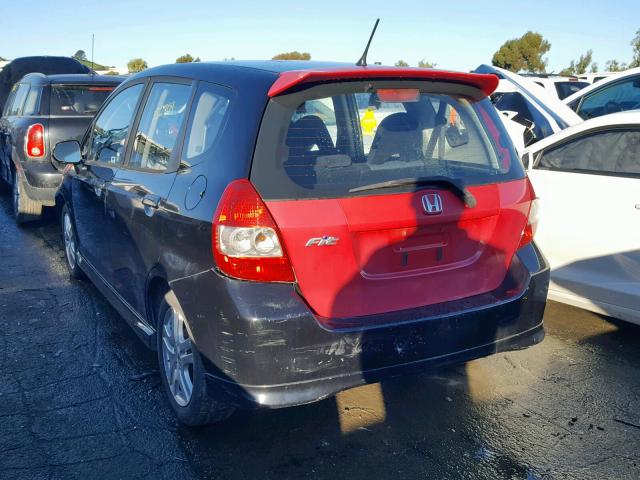 JHMGD37698S065698 - 2008 HONDA FIT SPORT BLACK photo 3