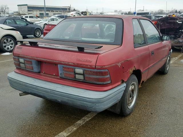 1B3XP24D3NN114931 - 1992 DODGE SHADOW AME BURGUNDY photo 4