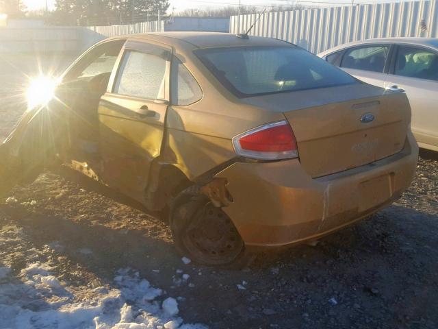 1FAHP34N49W123645 - 2009 FORD FOCUS S GOLD photo 3