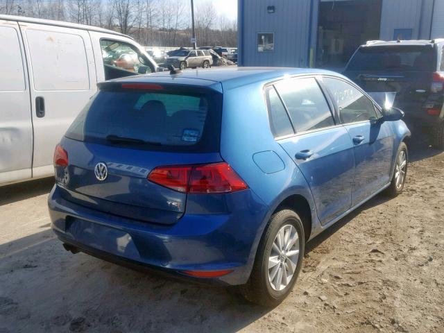 3VW217AU2HM001740 - 2017 VOLKSWAGEN GOLF S BLUE photo 4