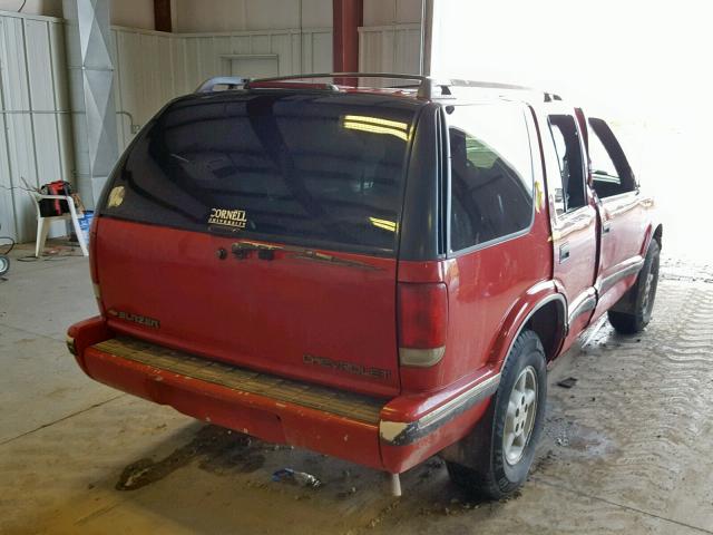 1GNDT13W5T2267522 - 1996 CHEVROLET BLAZER RED photo 4