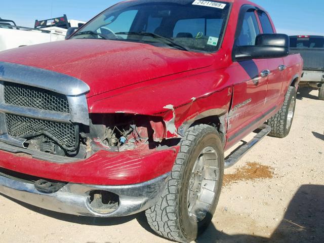 3D7KA28C64G274665 - 2004 DODGE RAM 2500 S RED photo 9