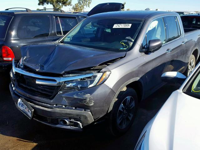 5FPYK3F74JB016196 - 2018 HONDA RIDGELINE GRAY photo 2