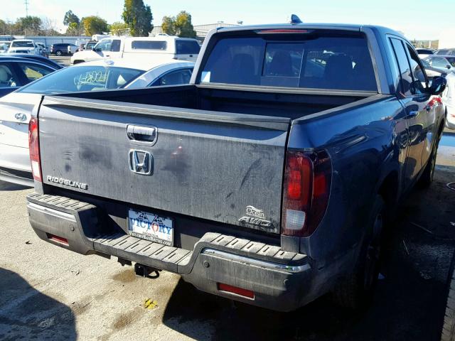 5FPYK3F74JB016196 - 2018 HONDA RIDGELINE GRAY photo 4