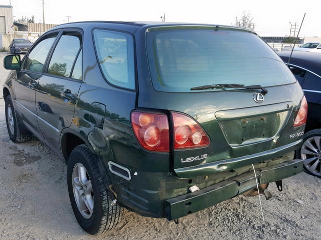 JT6HF10U9X0013020 - 1999 LEXUS RX 300 GREEN photo 3