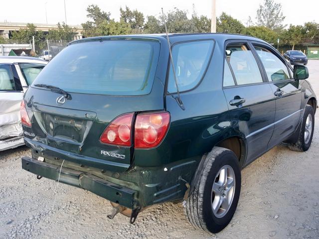 JT6HF10U9X0013020 - 1999 LEXUS RX 300 GREEN photo 4