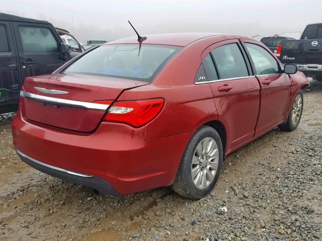 1C3CCBAB8EN142031 - 2014 CHRYSLER 200 LX RED photo 4