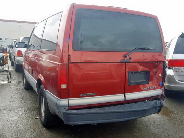 1GNDM19W5WB155666 - 1998 CHEVROLET ASTRO BURGUNDY photo 3