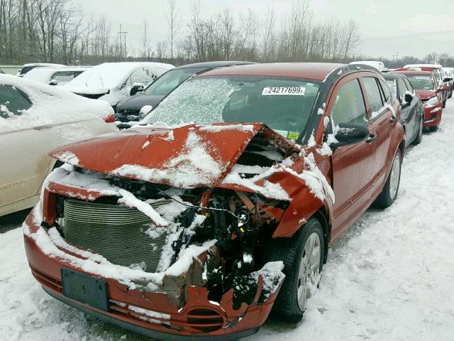 1B3HB48B77D408848 - 2007 DODGE CALIBER SX ORANGE photo 2