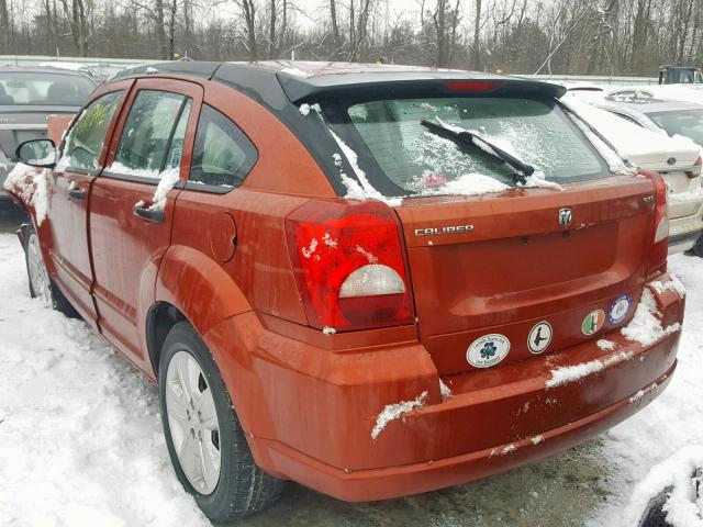 1B3HB48B77D408848 - 2007 DODGE CALIBER SX ORANGE photo 3