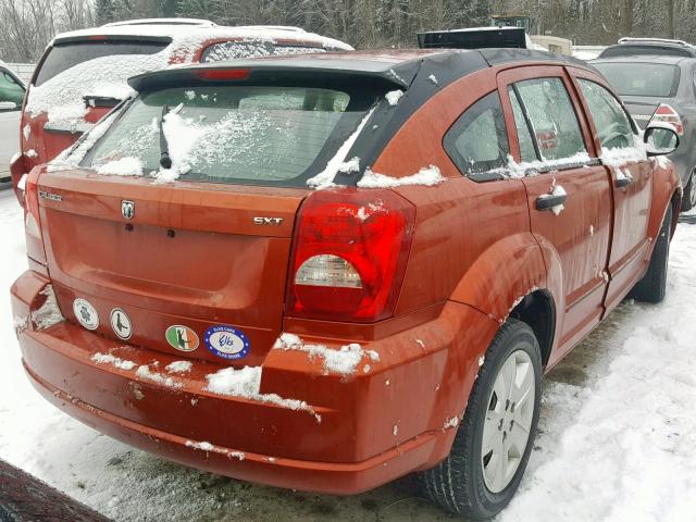 1B3HB48B77D408848 - 2007 DODGE CALIBER SX ORANGE photo 4