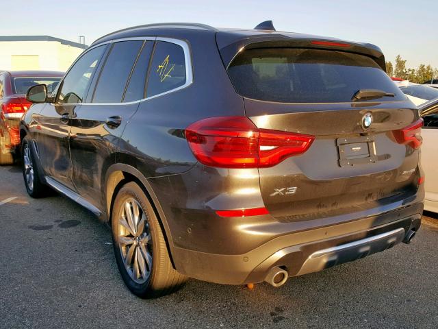 5UXTR9C55JLD67170 - 2018 BMW X3 XDRIVE3 CHARCOAL photo 3