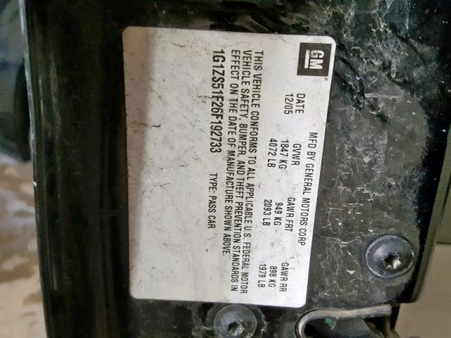 1G1ZS51F26F192733 - 2006 CHEVROLET MALIBU LS 蓝色 照片 10