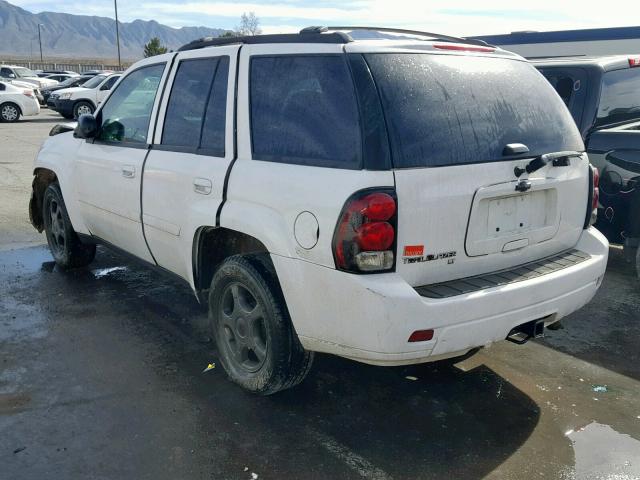 1GNDT13S982199374 - 2008 CHEVROLET TRAILBLAZE WHITE photo 3