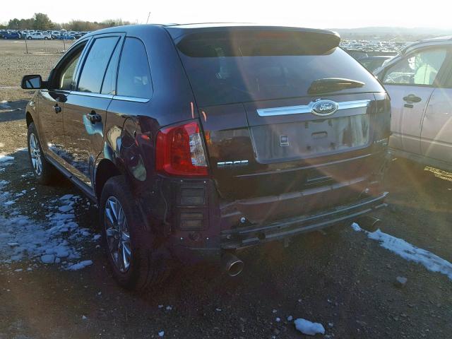 2FMDK4KC4CBA67497 - 2012 FORD EDGE LIMIT BURGUNDY photo 3