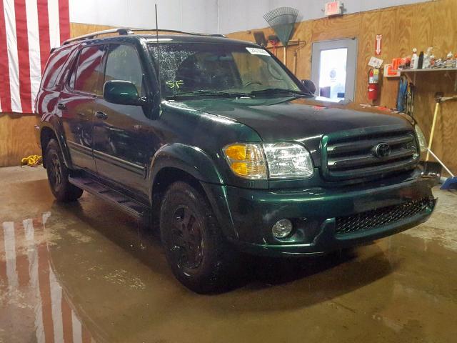 5TDBT48A01S037939 - 2001 TOYOTA SEQUOIA LI GREEN photo 1