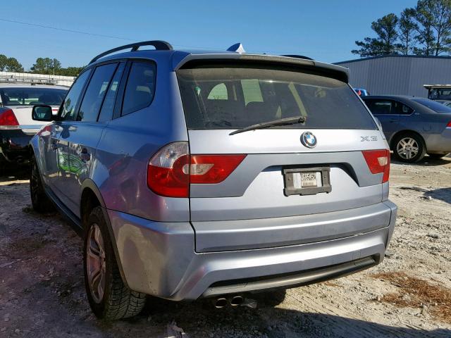 WBXPA93426WG85452 - 2006 BMW X3 3.0I BLUE photo 3